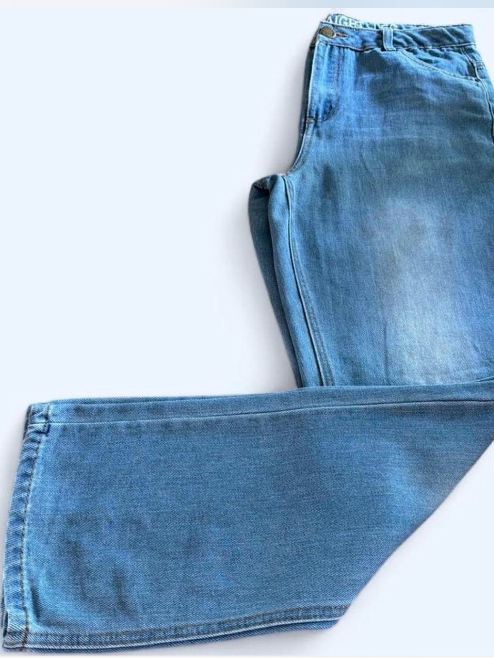 Girls’s stonewash straight leg high rise jeans by Pink Angel. Size 13/14.
